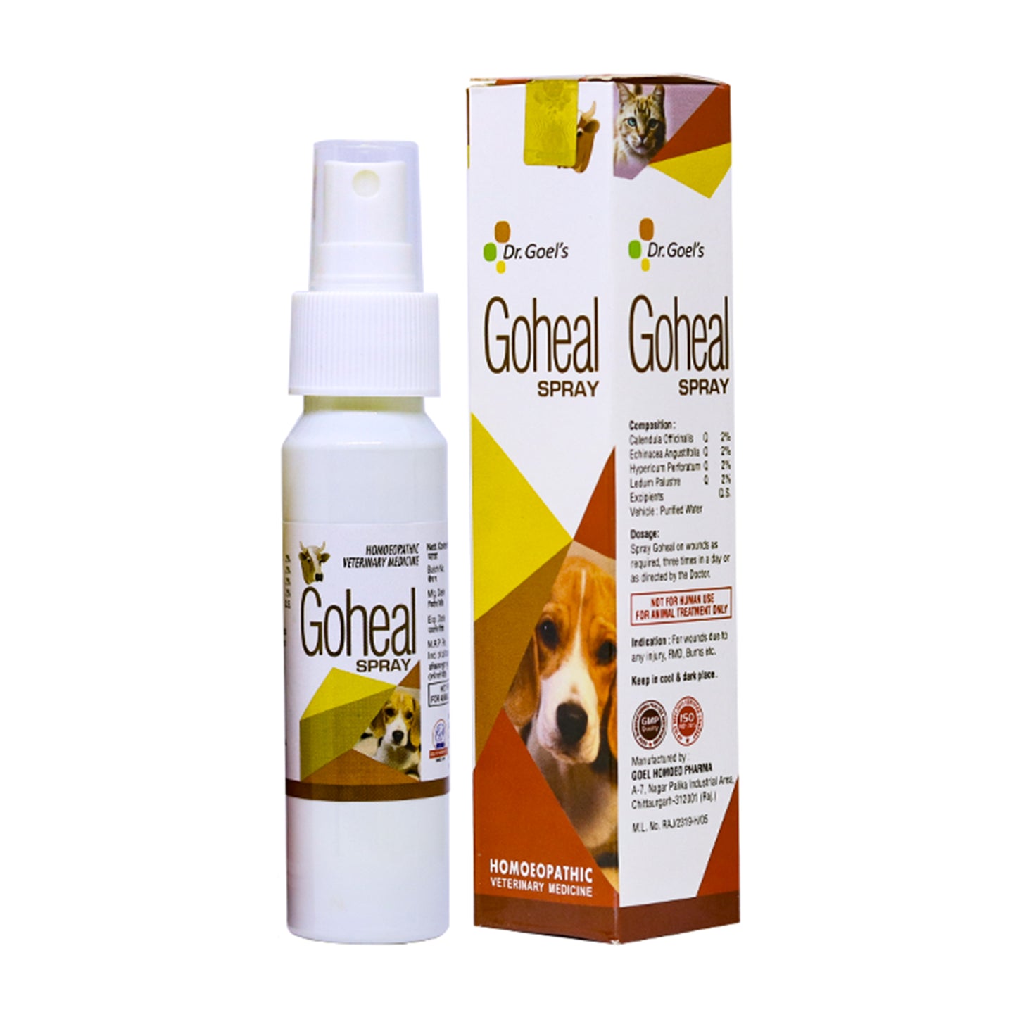 GOHEAL SPRAY For Wounds due to injury, FMD, Burns