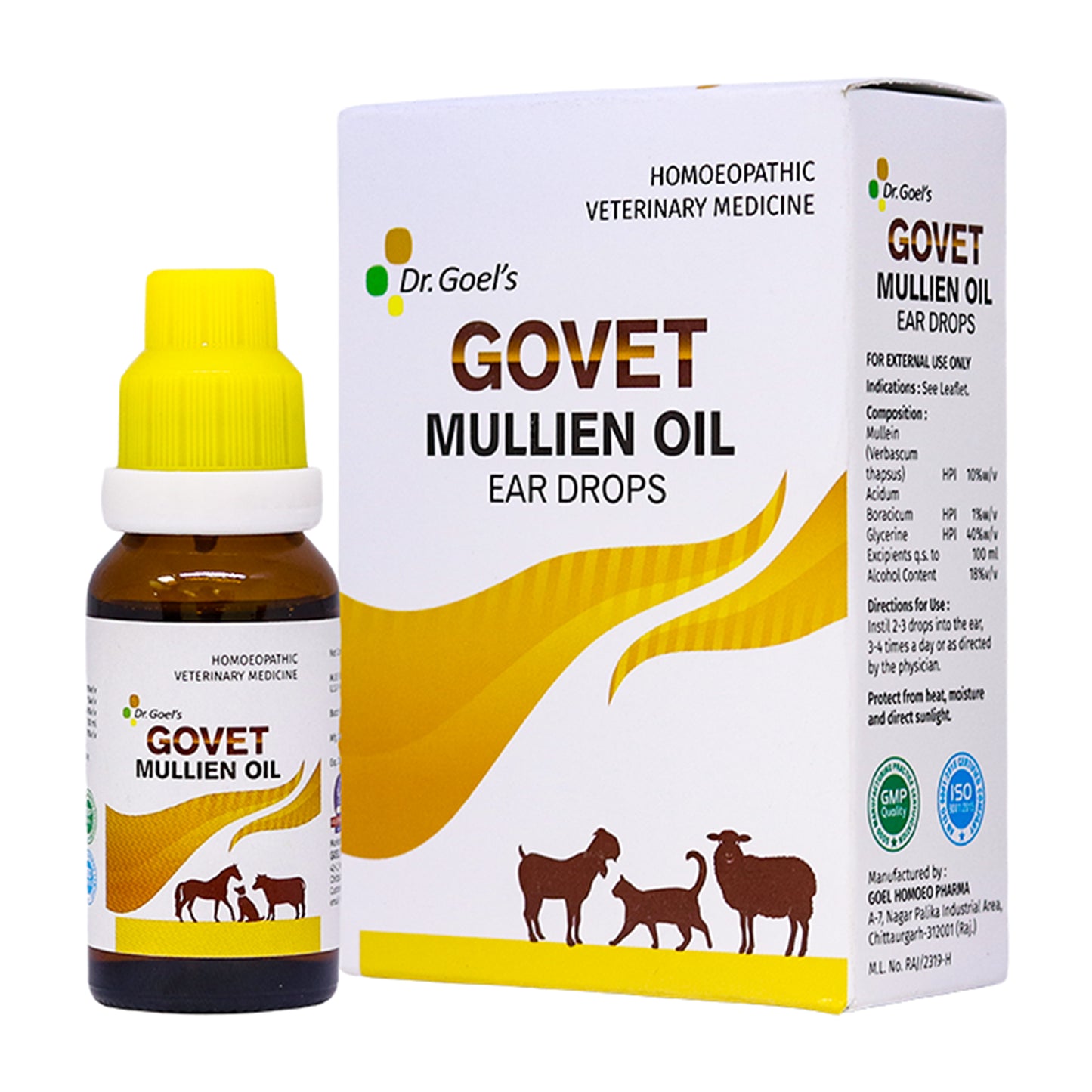 GOVET MULLIEN OIL EAR DROPS FOR DOG, CAT, COW & BUFFALO