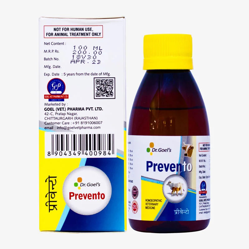 PREVENTO for Cattle – 100ml For Heat Stoke, Panting