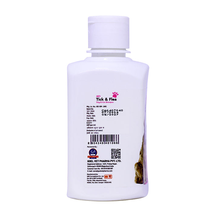 Anti Ticks and Flea Pet Shampoo helps to keep free from Ticks, Lice, Flea, Mites