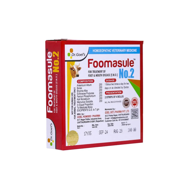 FOOMASULE No. 2 for CATTLE For Treatment of FMD