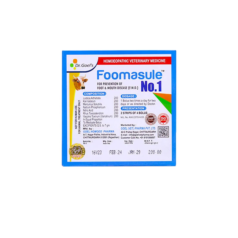 FOOMASULE No.1 – for CATTLE For prevention of FMD