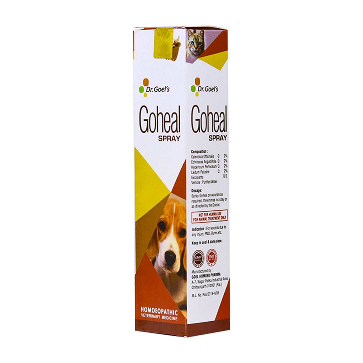 GOHEAL SPRAY For Wounds due to injury, FMD, Burns