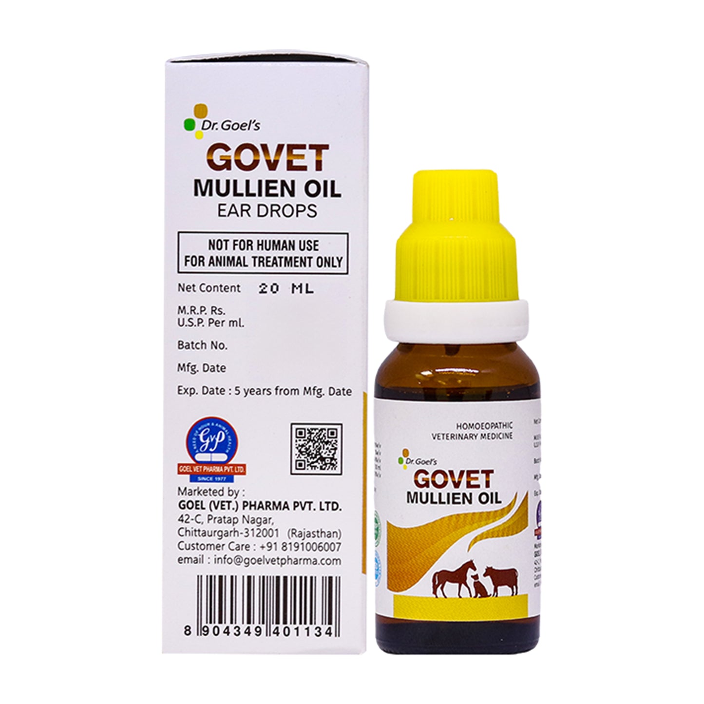 GOVET MULLIEN OIL EAR DROPS FOR DOG, CAT, COW & BUFFALO