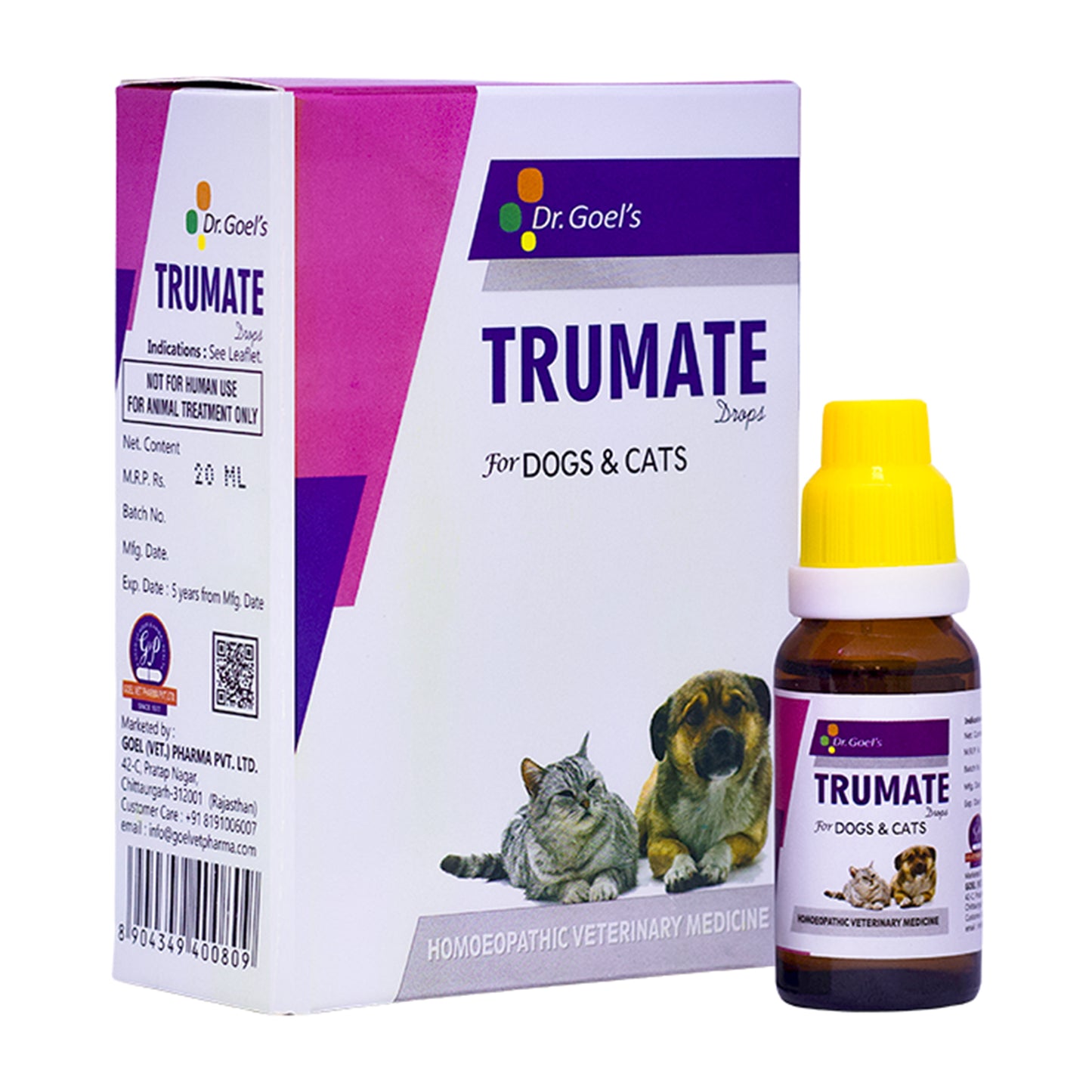 TRUMATE DROPS for PETS 20ML for Injury, Sprain, Trauma, Ear Hematoma