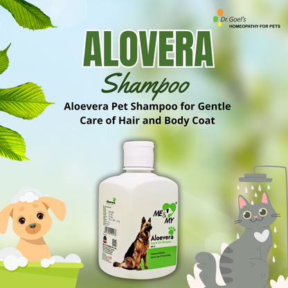 Aloevera Pet Shampoo for gentle care of hair and body coat