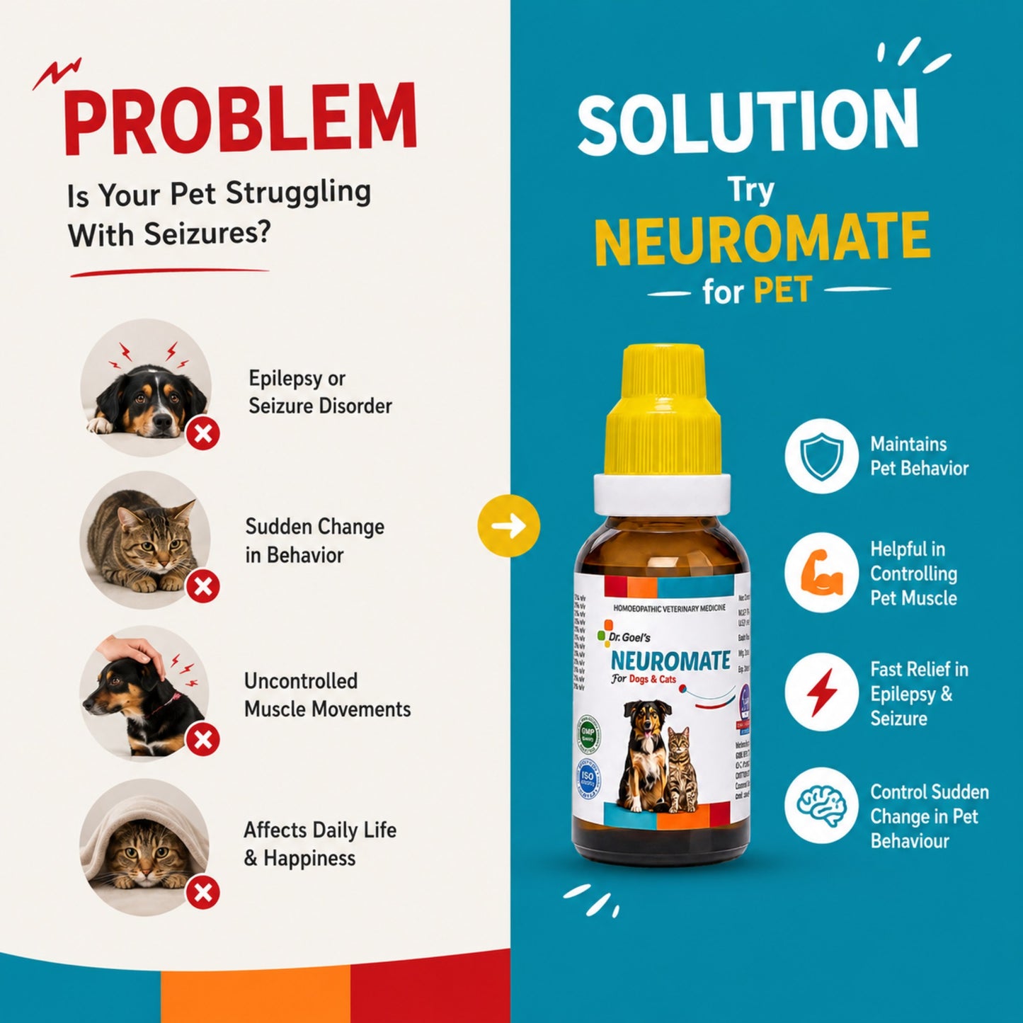 NEUROMATE for PET 30ml For Epilepsy or seizure disorder