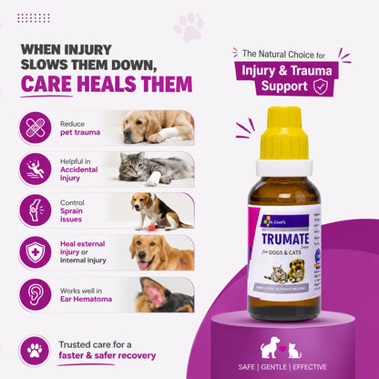 TRUMATE DROPS for PETS 20ML for Injury, Sprain, Trauma, Ear Hematoma
