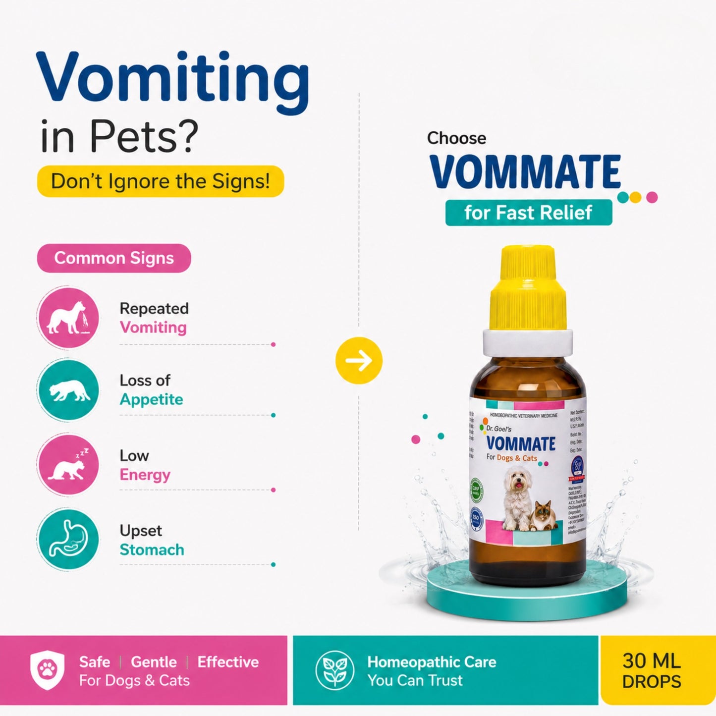 VOMMATE DROPS for PETS 30ML For Vomiting complaints