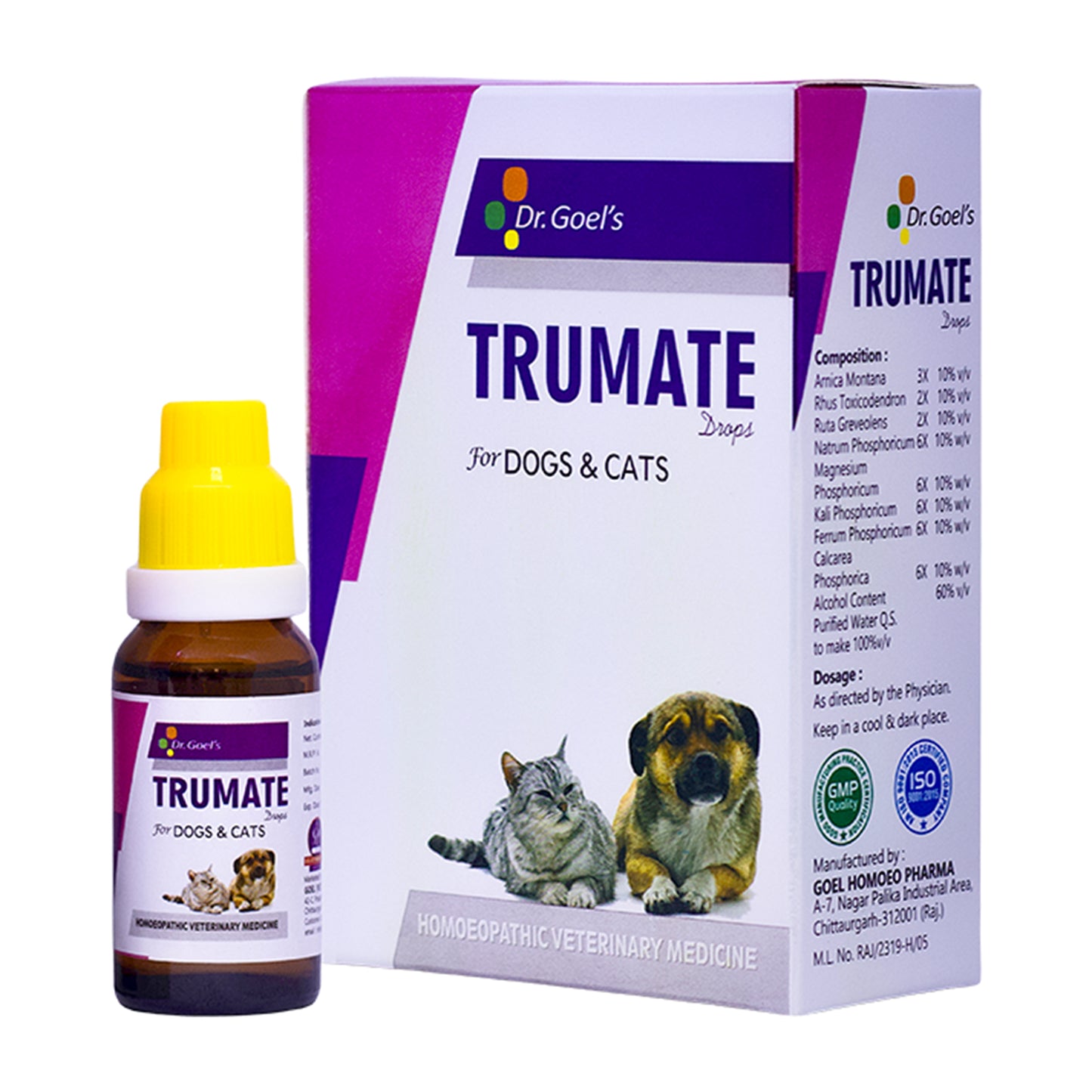 TRUMATE DROPS for PETS 20ML for Injury, Sprain, Trauma, Ear Hematoma