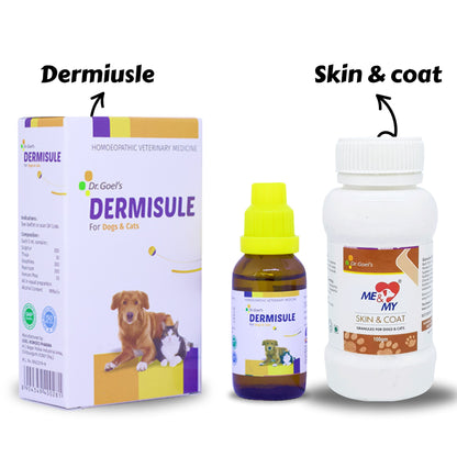 Double Action On Hairfall & Skin Infection Dermisule + Skin & coat (Combo)
