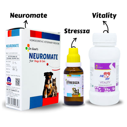 Triple Action On Canine Distemper Neuromate + Stressza + Vitality (Combo)