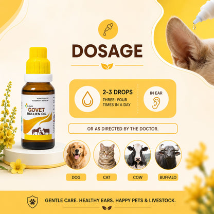 GOVET MULLIEN OIL EAR DROPS FOR DOG, CAT, COW & BUFFALO