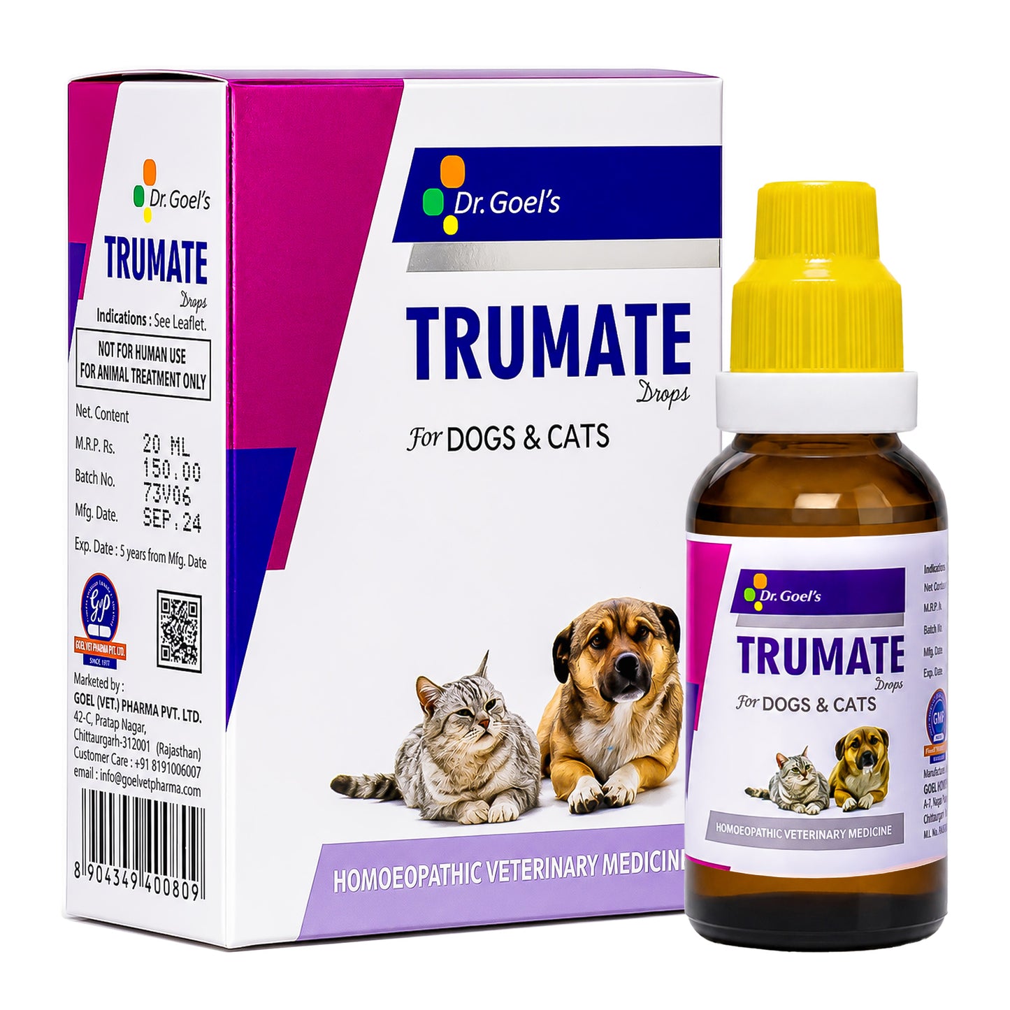 TRUMATE DROPS for PETS 20ML for Injury, Sprain, Trauma, Ear Hematoma