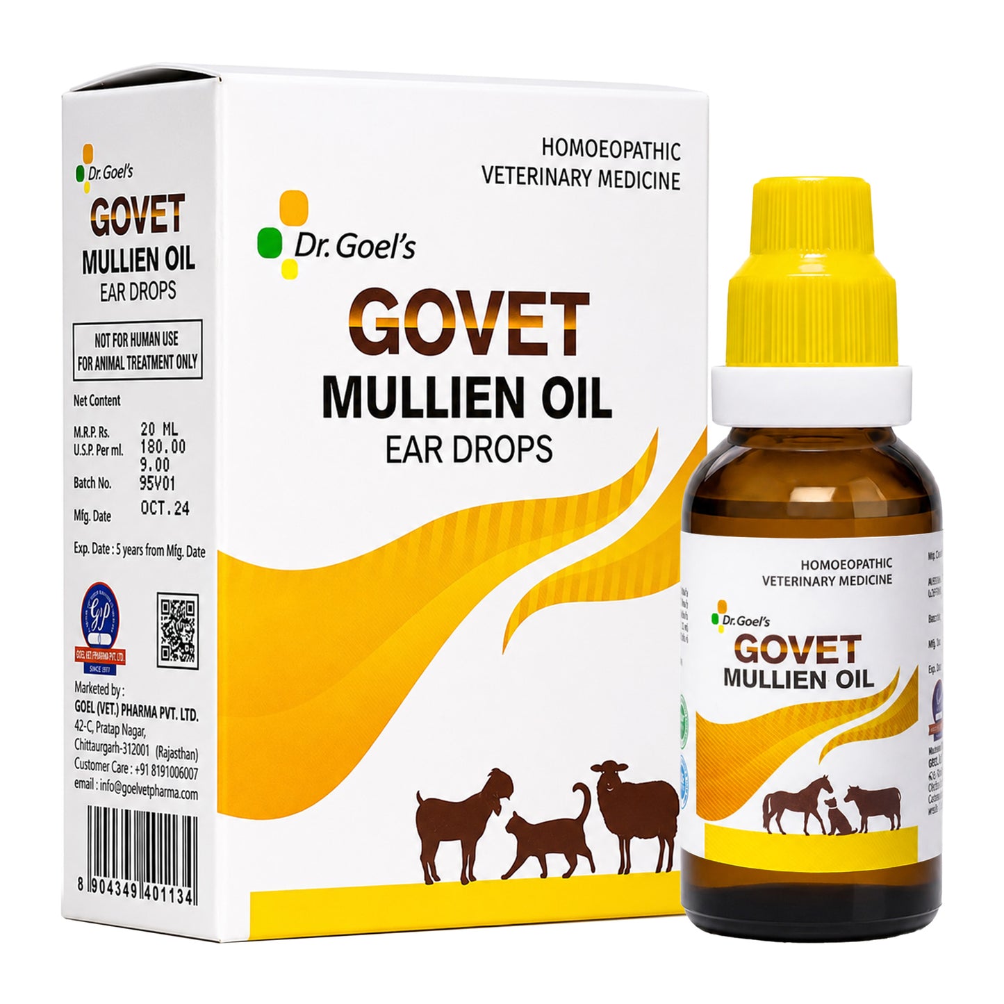 GOVET MULLIEN OIL EAR DROPS FOR DOG, CAT, COW & BUFFALO