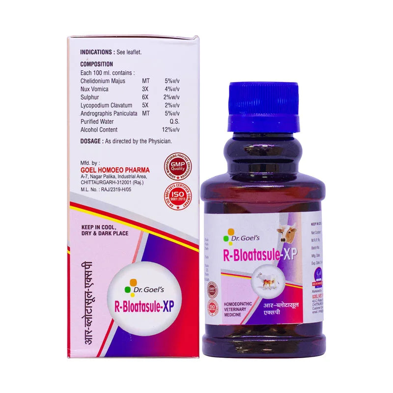 R. BLOATASULE XP for CATTLE 100ml For Indigestion Anorexia and Liver Disorder