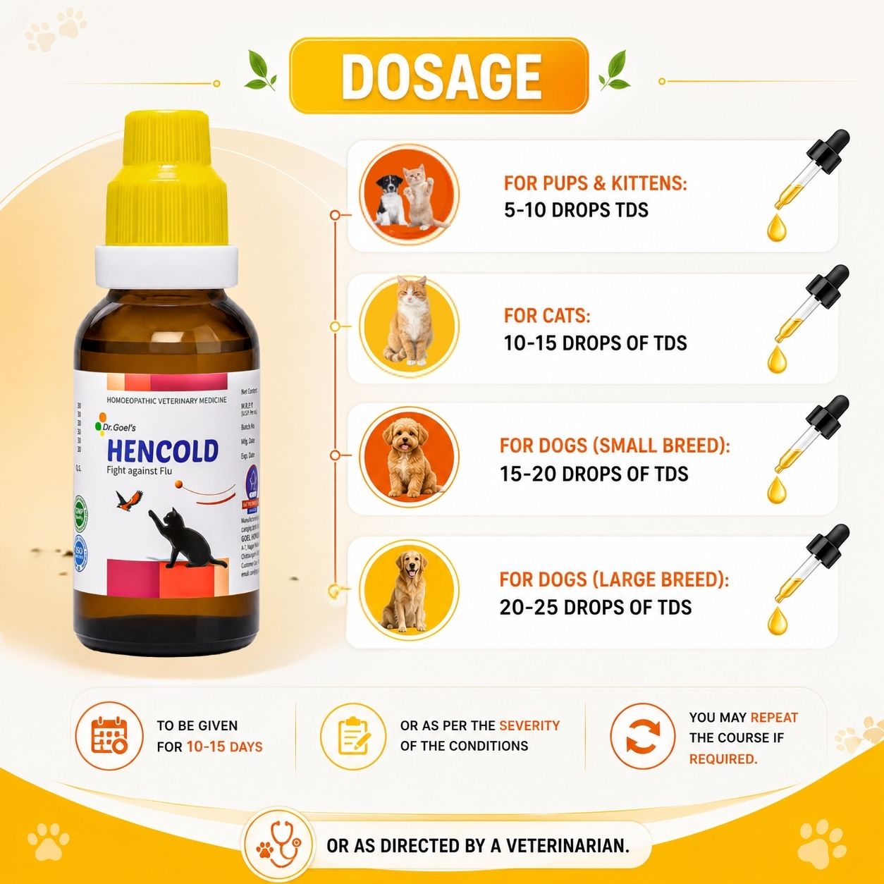 HENCOLD For Dogs and Cats To Fight Against Flu, H5N1, & Bird Flu