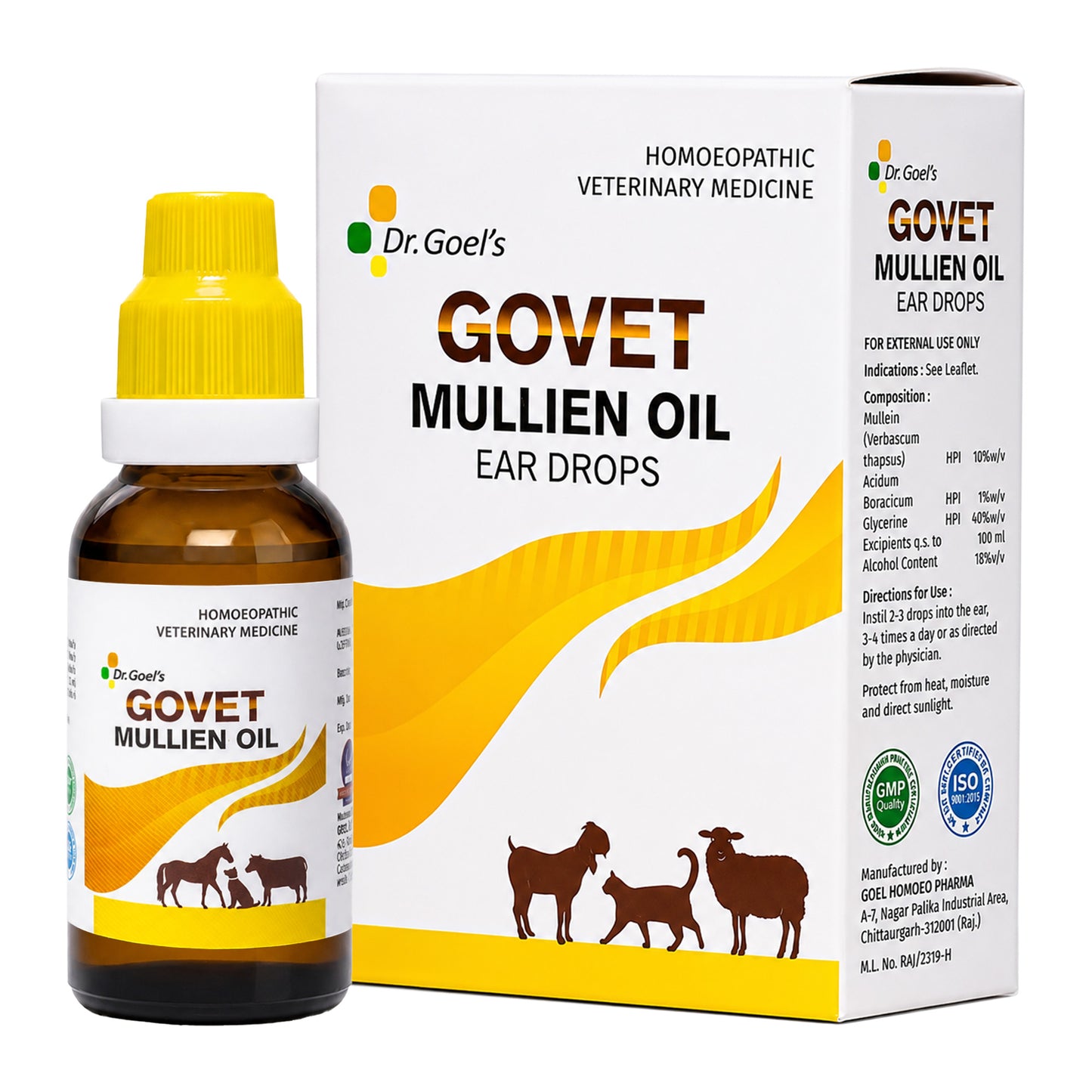 GOVET MULLIEN OIL EAR DROPS FOR DOG, CAT, COW & BUFFALO