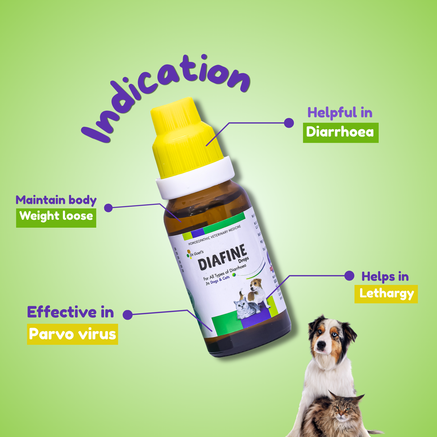 DIAFINE for PETS 20ML for Diarrhoea and PARVO