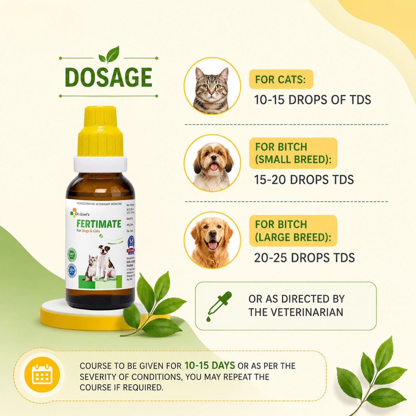 FERTIMATE DROPS for PETS 30ML For INFERTILITY in Females