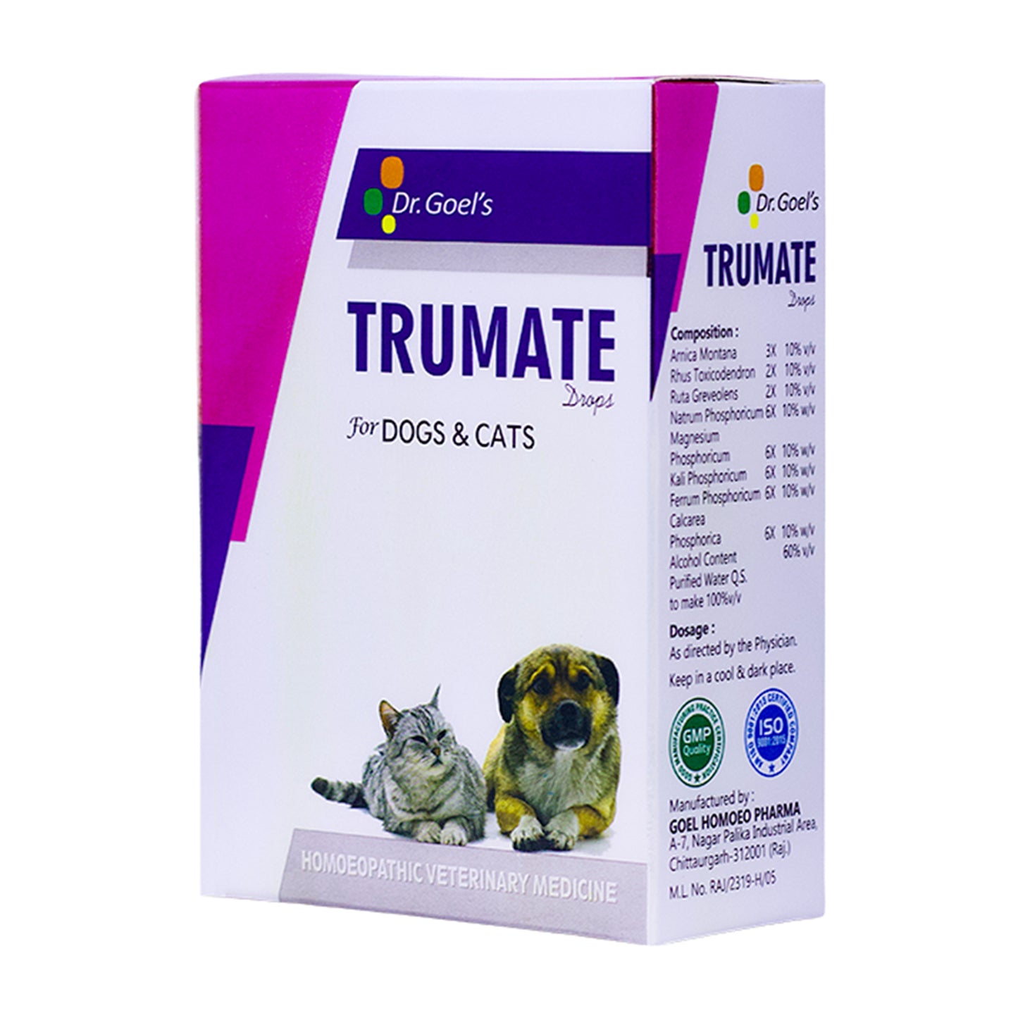 TRUMATE DROPS for PETS 20ML for Injury, Sprain, Trauma, Ear Hematoma