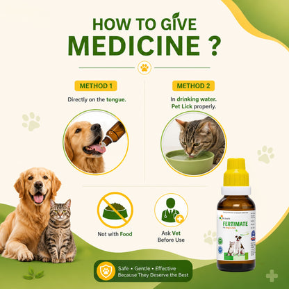 FERTIMATE DROPS for PETS 30ML For INFERTILITY in Females