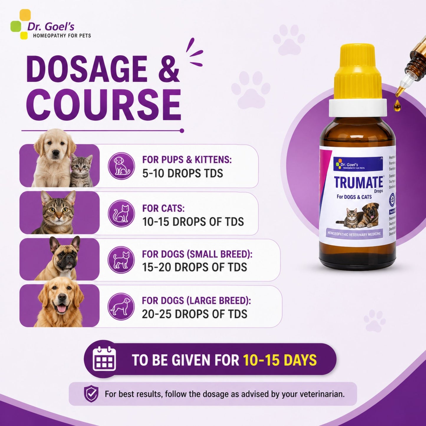 TRUMATE DROPS for PETS 20ML for Injury, Sprain, Trauma, Ear Hematoma