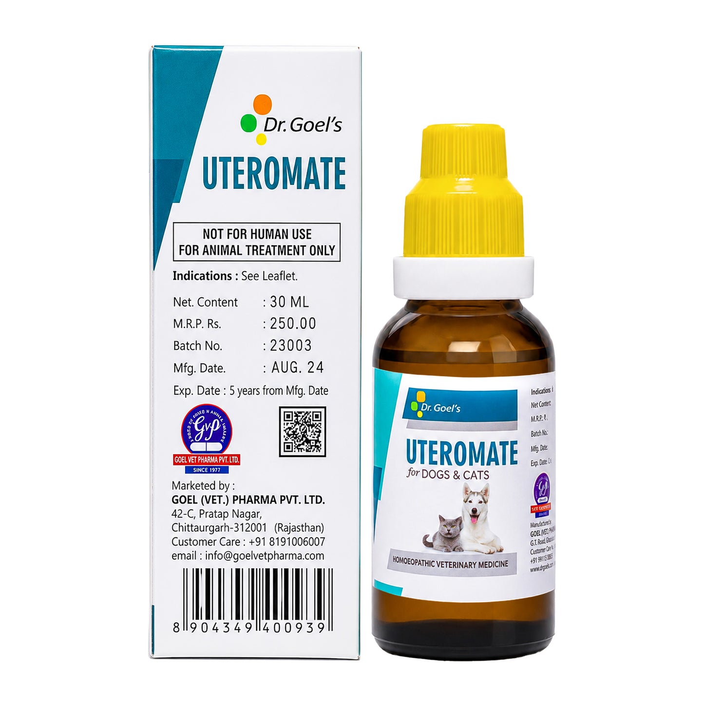 UTEROMATE DROPS for PETS 30ML For UTERINE Troubles in Females