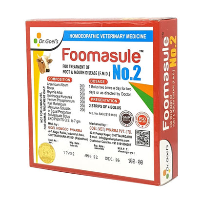 FOOMASULE No. 2 for CATTLE For Treatment of FMD