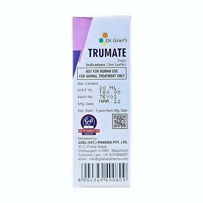 TRUMATE DROPS for PETS 20ML for Injury, Sprain, Trauma, Ear Hematoma