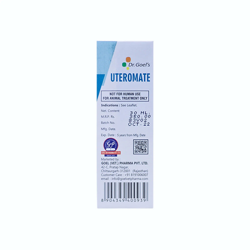 UTEROMATE DROPS for PETS 30ML For UTERINE Troubles in Females