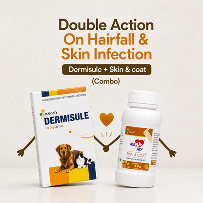 Double Action On Hairfall & Skin Infection Dermisule + Skin & coat (Combo)